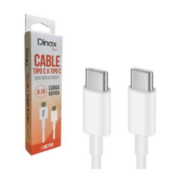 CABLE TIPO C MACHO A USB TIPO C MACHO 5.1A NEGRO DINAX DX-TCCABTC