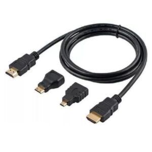 CABLE HDMI (M-M) 1.5 MTS + ADATADOR MINI HDMI + ADAPTADOR MICRO HDMI / G15D