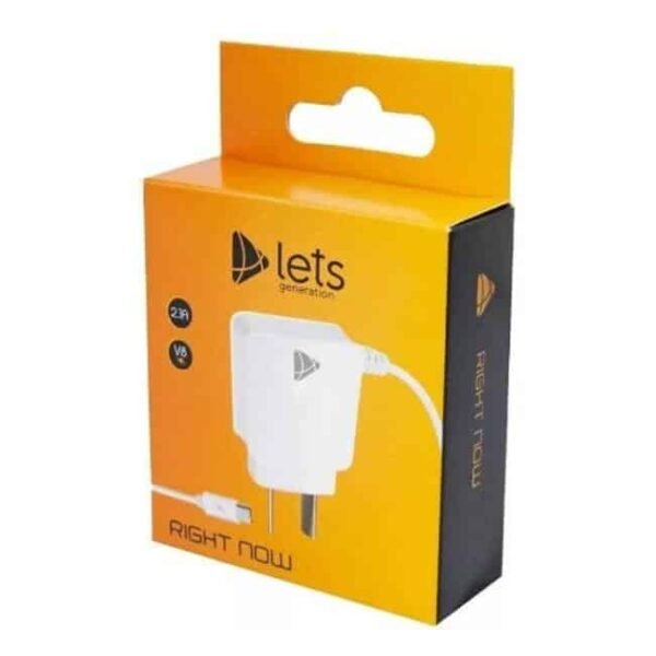 CARGADOR MICROUSB 220V 2.1A CABLE FIJO + USB LETS MOD 40