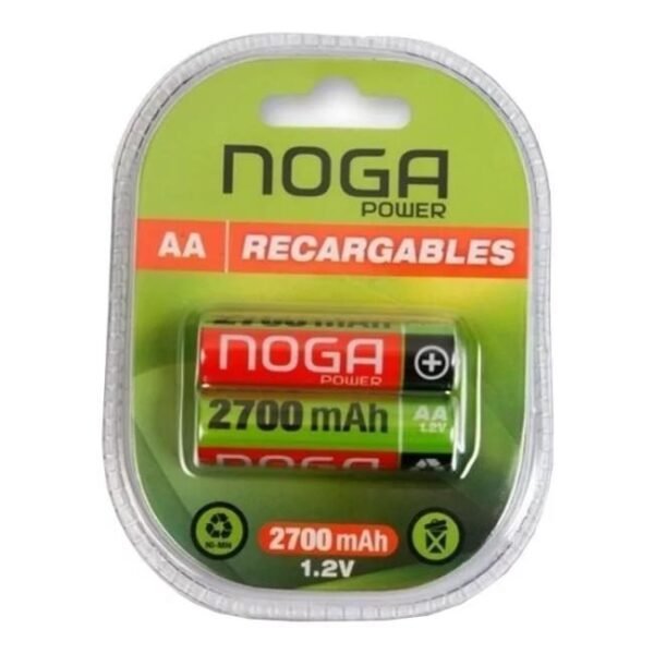 PILAS RECARGABLE AA 2700 MAH NOGA BLISTER X2