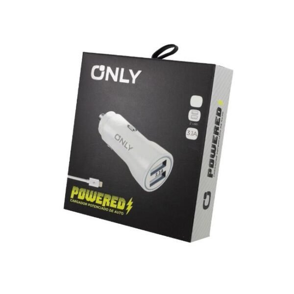 CARGADOR 12V 3.1A USB X2 + CABLE MICROUSB ONLY MOD 35 BLANCO - 24061406