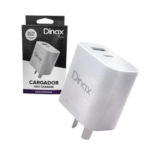 CARGADOR USB + USB TIPO C CARGA RAPIDA 5.1A QS20 PD30 DINAX PR-CAR-5.1.TC
