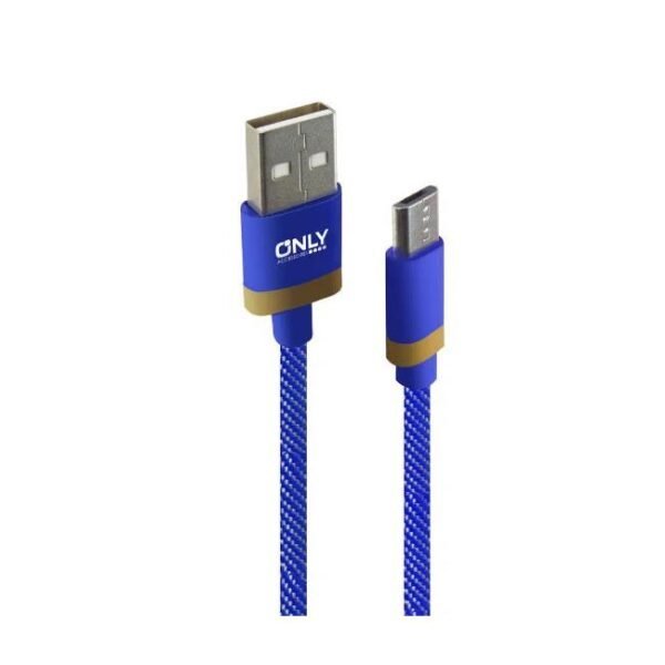 CABLE MICROUSB A USB TIPO A (M-M) 3.1A MALLADO AZUL ONLY MOD 51