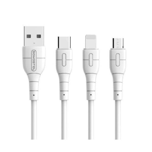 CABLE MICROUSB V8 A USB TIPO A (M-M) 2.1A BLANCO SOMOSTEL SMS-BP13