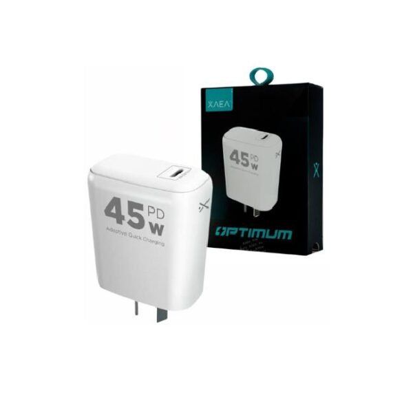Cargador 220v 45W USB TIPO C (H) XAEA Optimun PD 45W QC 3.0