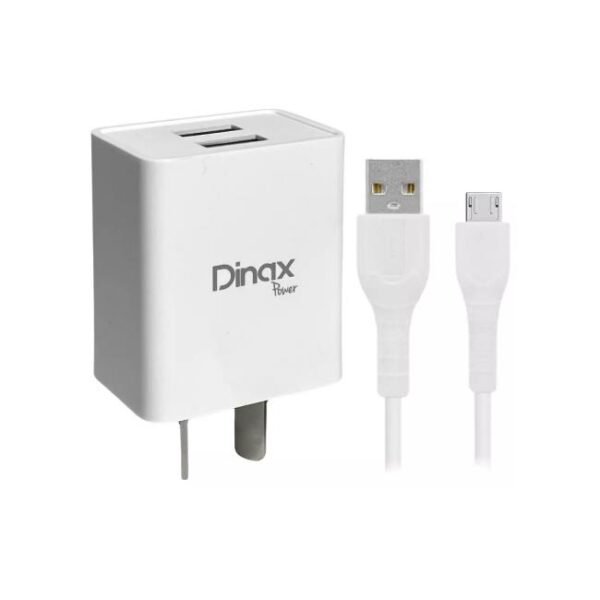 CARGADOR USB X2 4.2A + CABLE MICROUSB DINAX DX1-CAR-4.2-V8 BLANCO