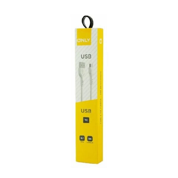 CABLE TIPO C MACHO A USB TIPO A MACHO 2.1A BLANCO ONLY MOD3395