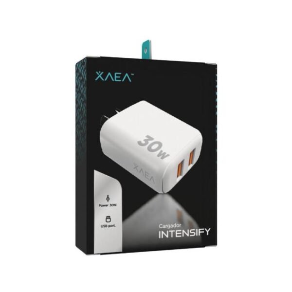 CARGADOR 220V USB X2 + CABLE MICROUSB V8 30W XAEA INTENSIFY MOD600