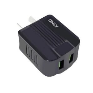 CARGADOR USB X2 220V 6A + CABLE USB TIPO C ONLY PREMIUN MOD600 NEGRO